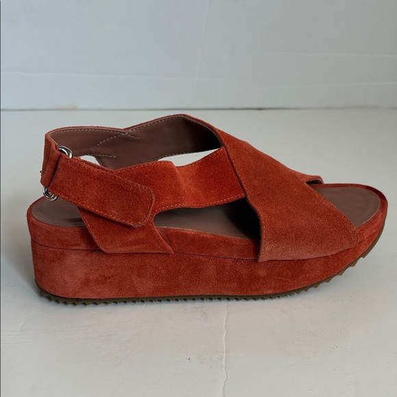 Homers Artisan orange suede platform slingback sandals - Picture 8 of 16